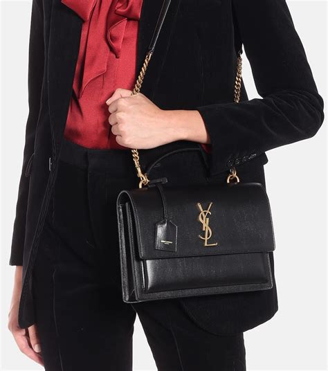 ysl sunset bag light brown grained leather|saint laurent medium sunset bag.